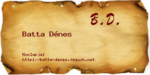 Batta Dénes névjegykártya